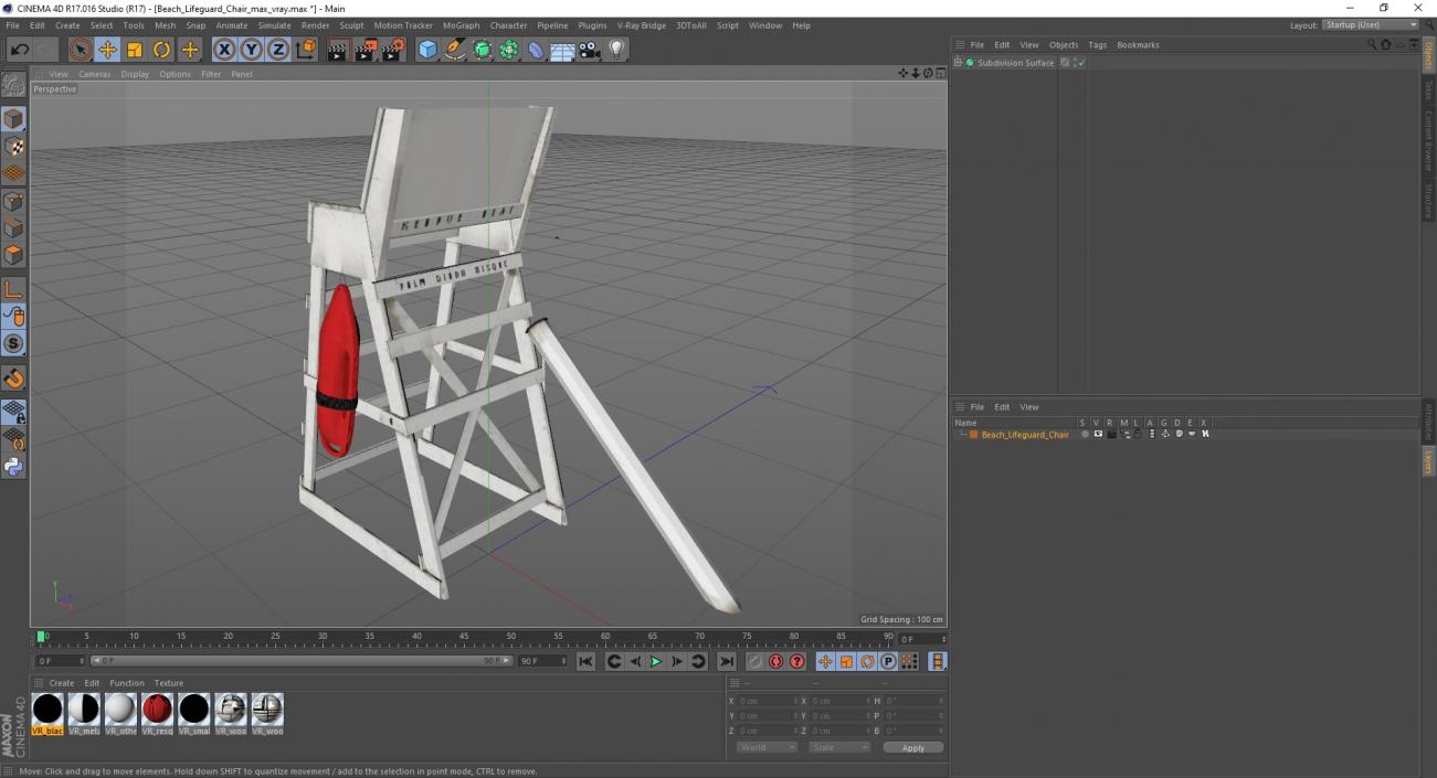 3D Beach Lifeguard Chair