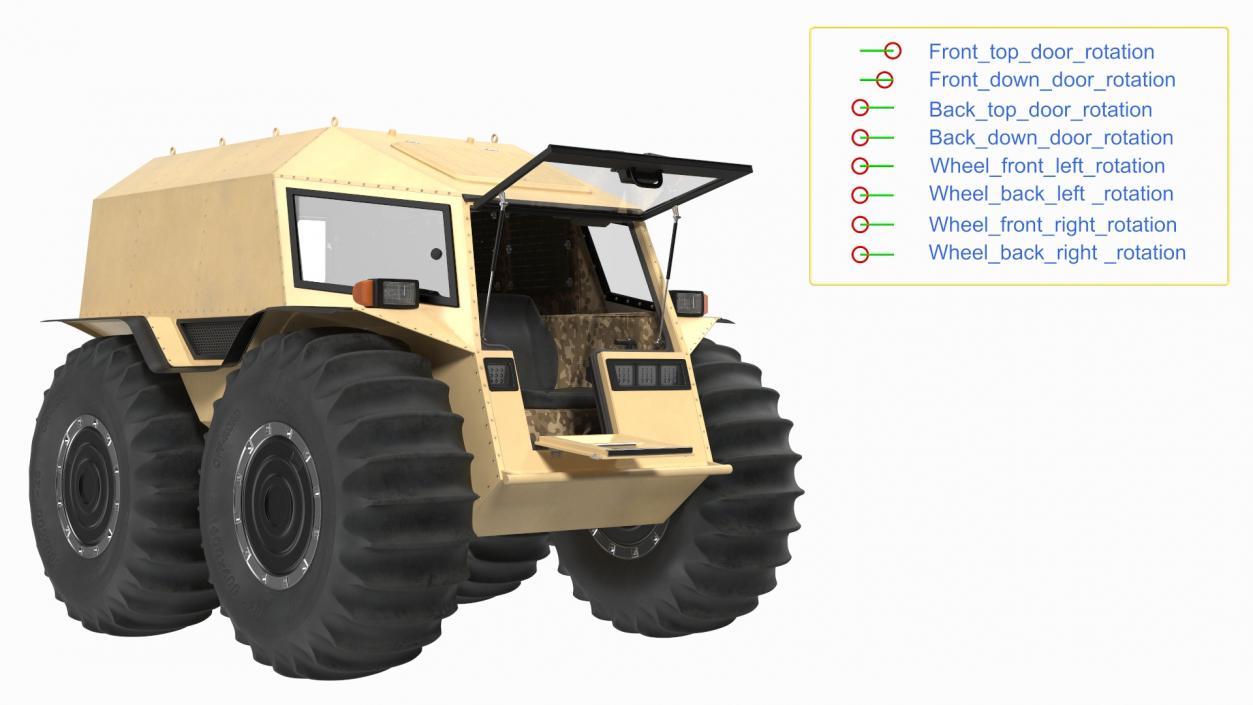 3D Amphibious ATV Rigged