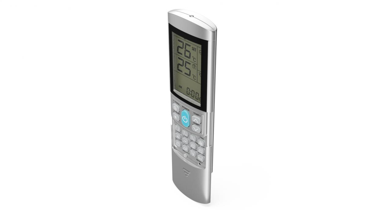 Universal Air Conditioner Remote Control Silver 3D