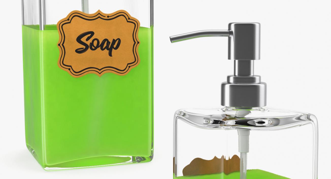 3D model Soap Dispenser with Stainless Metal Pump