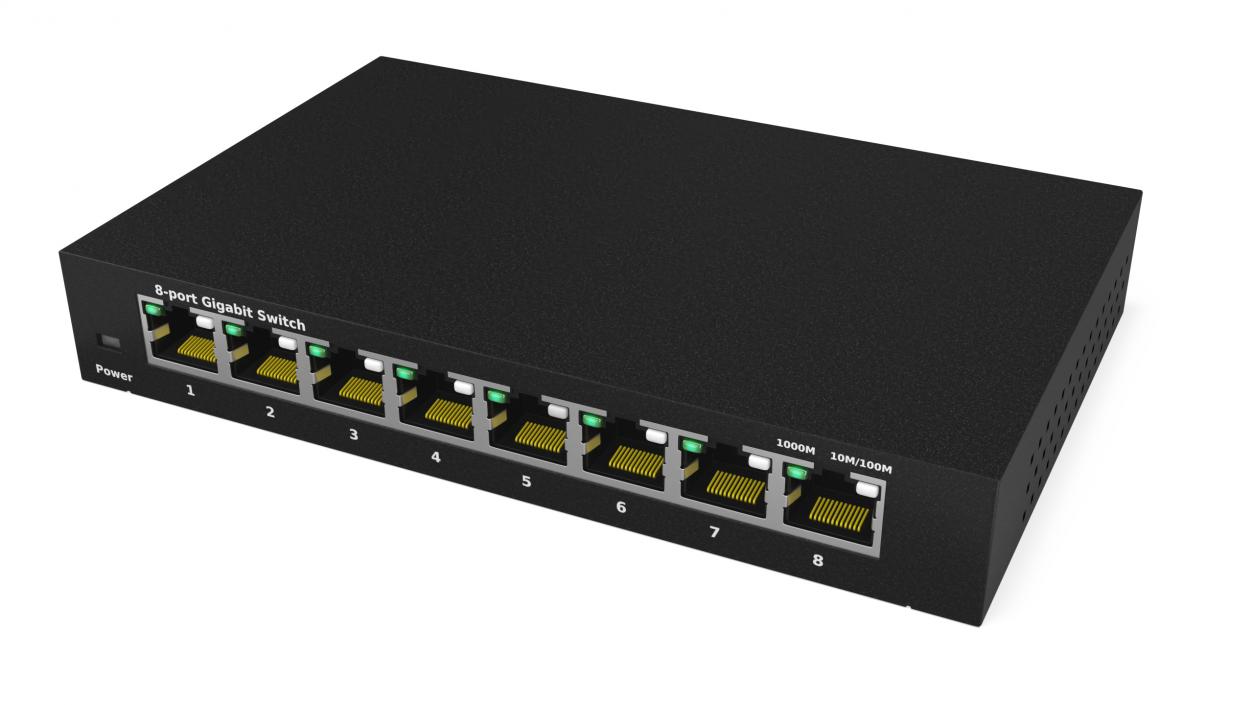 3D Gigabit Network Switch Black model