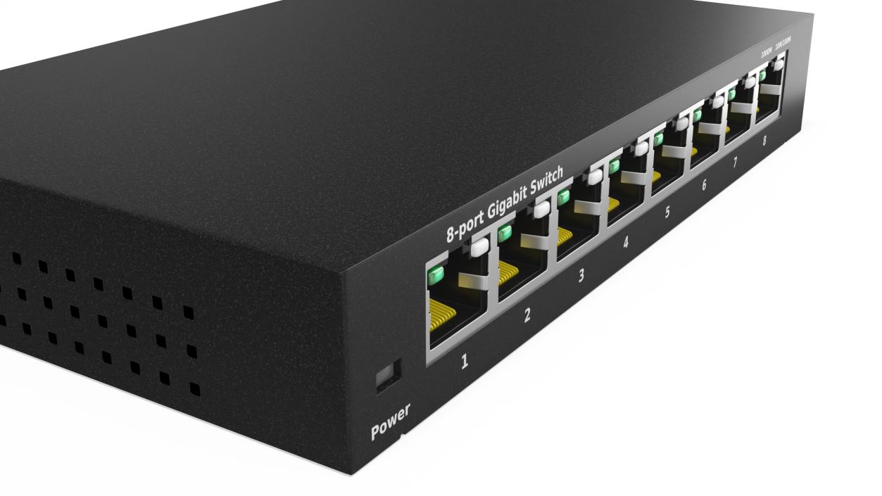 3D Gigabit Network Switch Black model