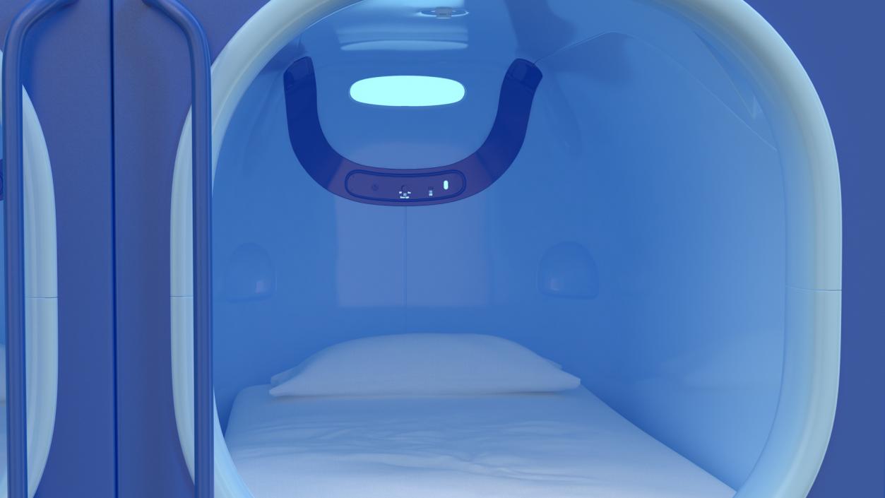 Capsule Hotel Blue Interior 3D