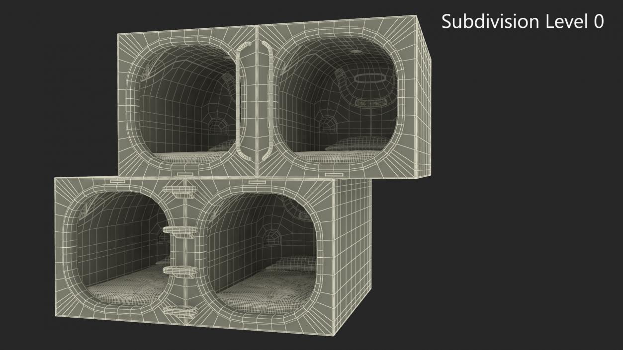 Capsule Hotel Blue Interior 3D