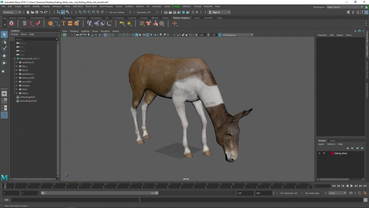 3D Eating Mule 2 model