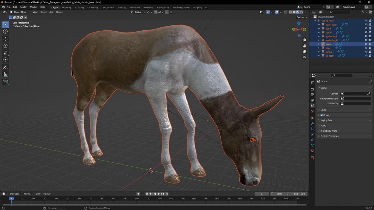 3D Eating Mule 2 model