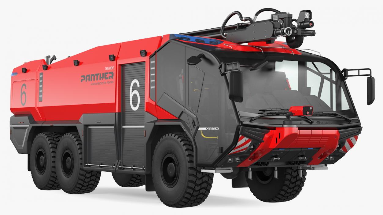 3D Rosenbauer Panther 6x6 Firefighting Truck Rigged model