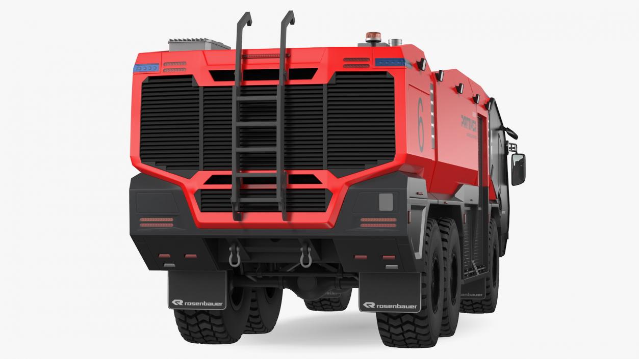 3D Rosenbauer Panther 6x6 Firefighting Truck Rigged model