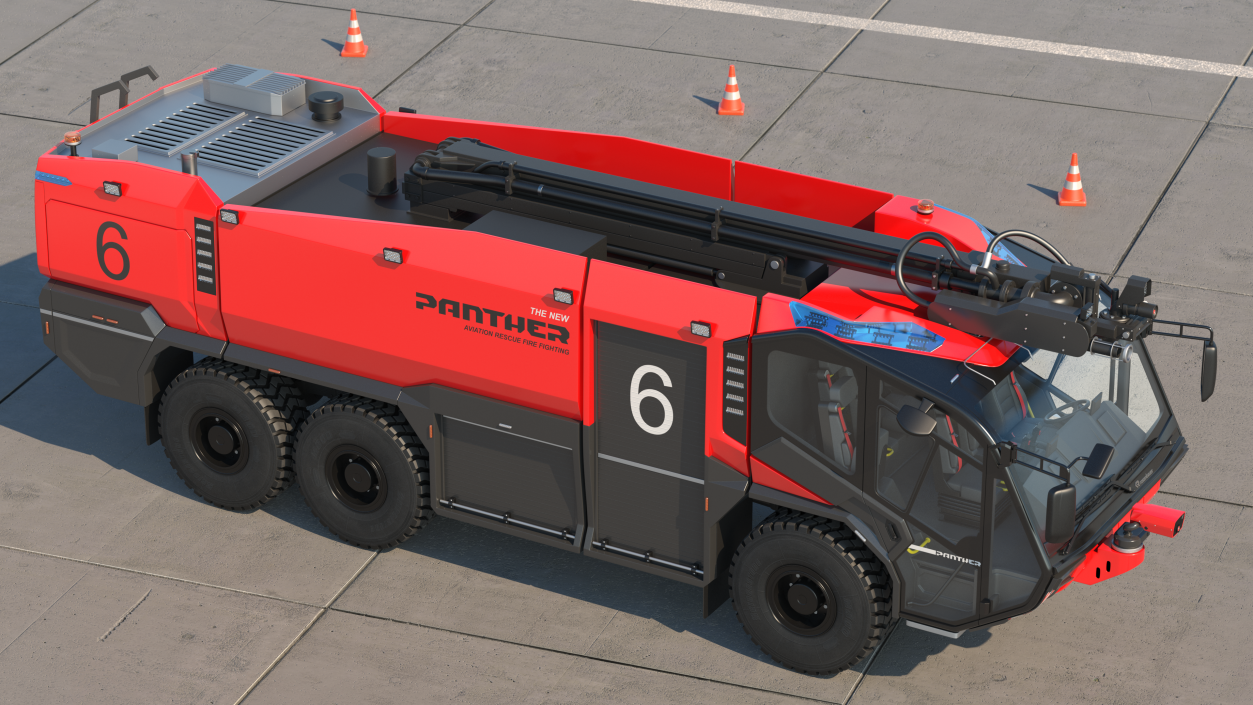 3D Rosenbauer Panther 6x6 Firefighting Truck Rigged model