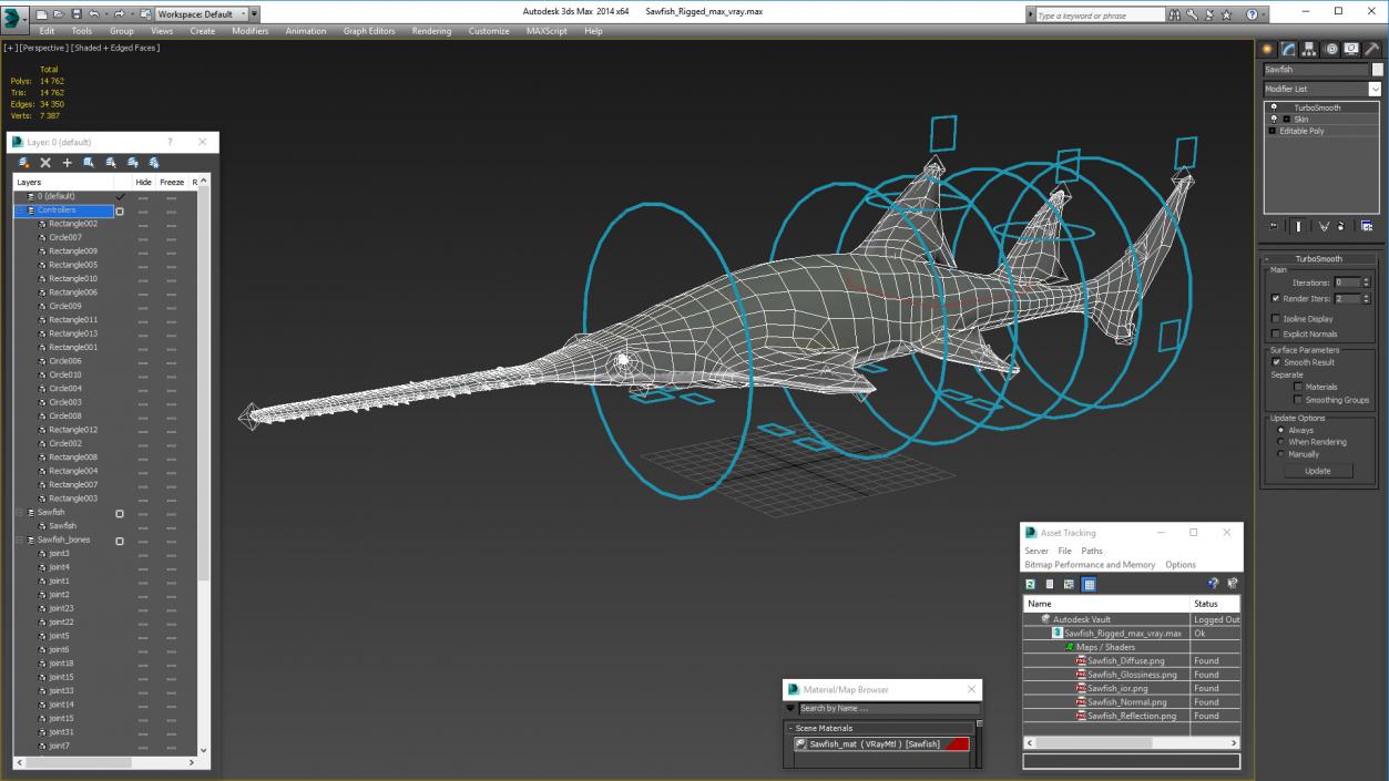 Sawfish Rigged 3D model