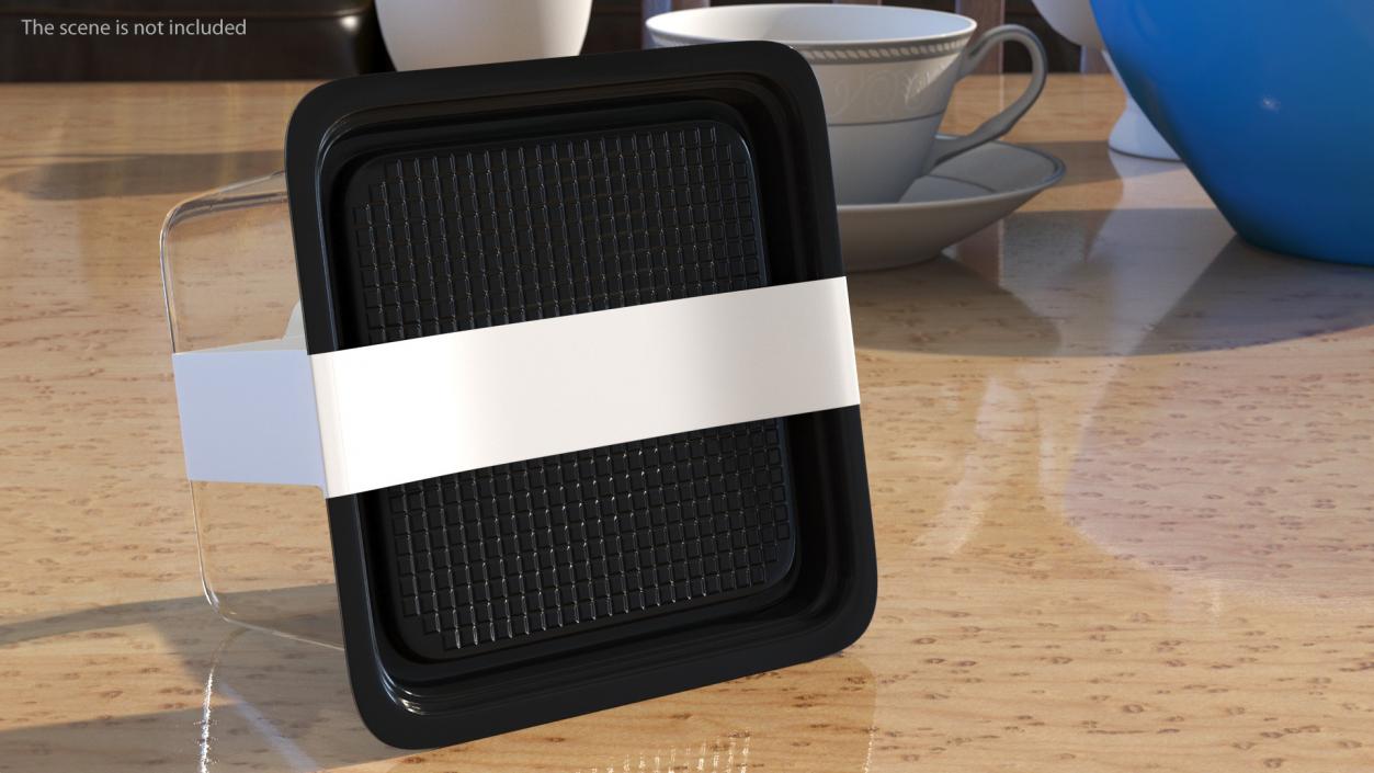 Plastic Box for Cake Slice Square Black 3D model