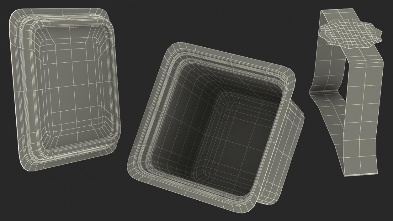 Plastic Box for Cake Slice Square Black 3D model