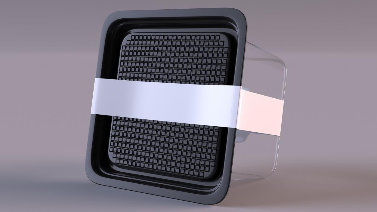 Plastic Box for Cake Slice Square Black 3D model