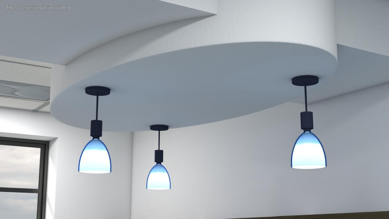 3D Blue Ceiling Light model