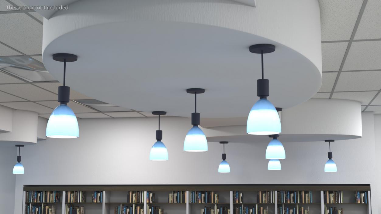 3D Blue Ceiling Light model