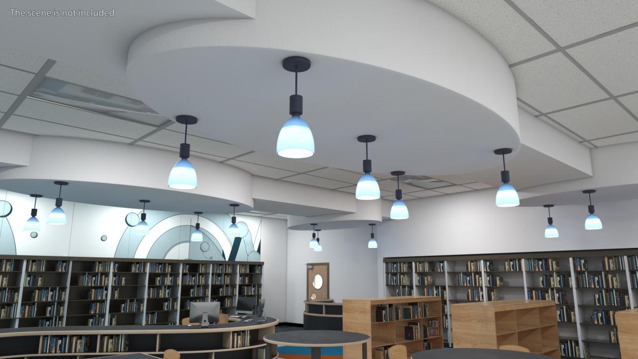 3D Blue Ceiling Light model