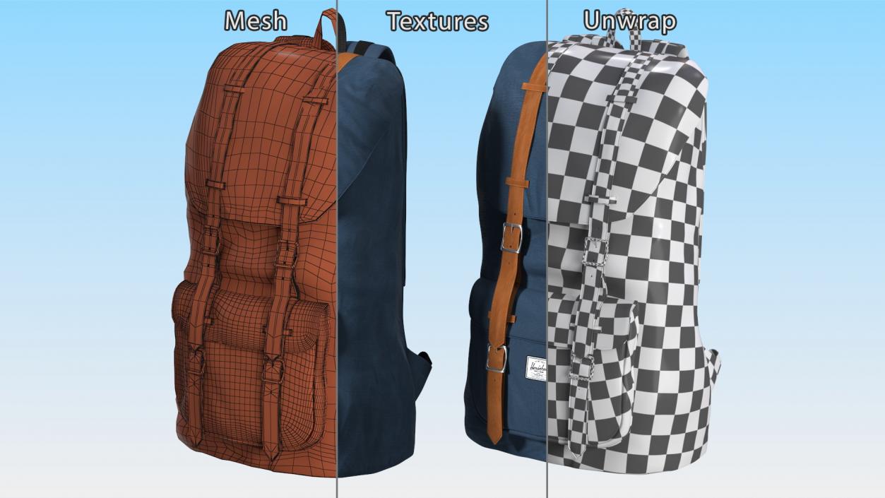 3D Classic Backpack with Leather Straps