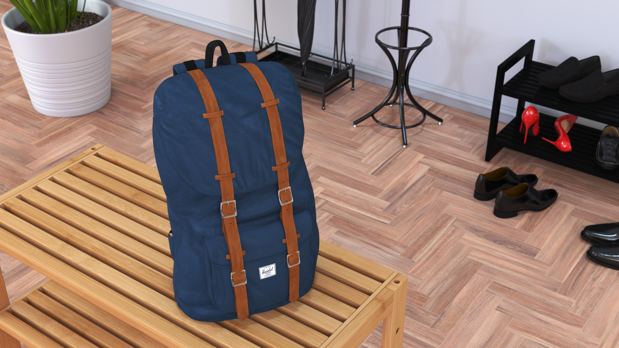 3D Classic Backpack with Leather Straps