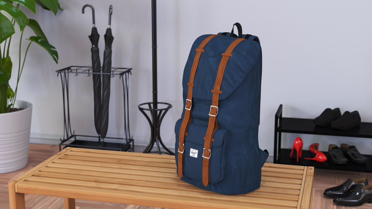 3D Classic Backpack with Leather Straps