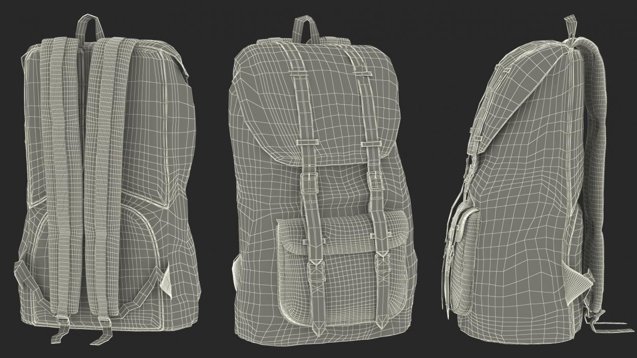 3D Classic Backpack with Leather Straps