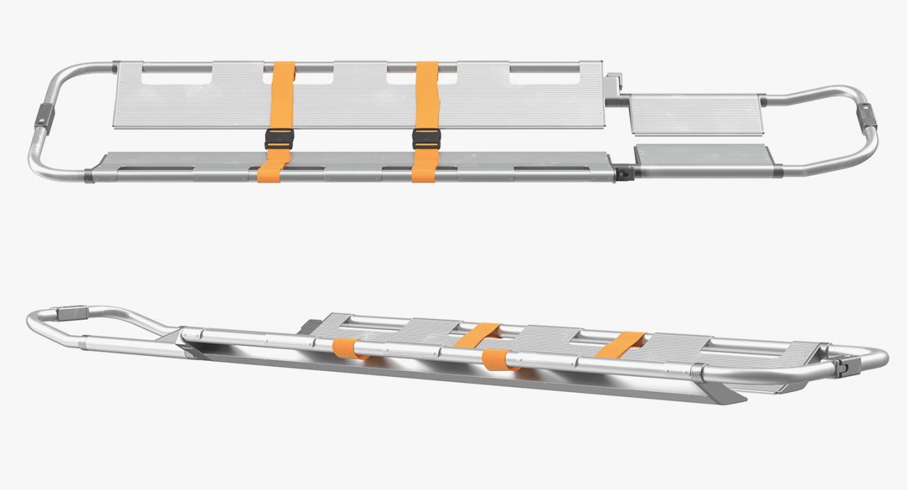 3D Aluminium Folding Scoop Stretcher model