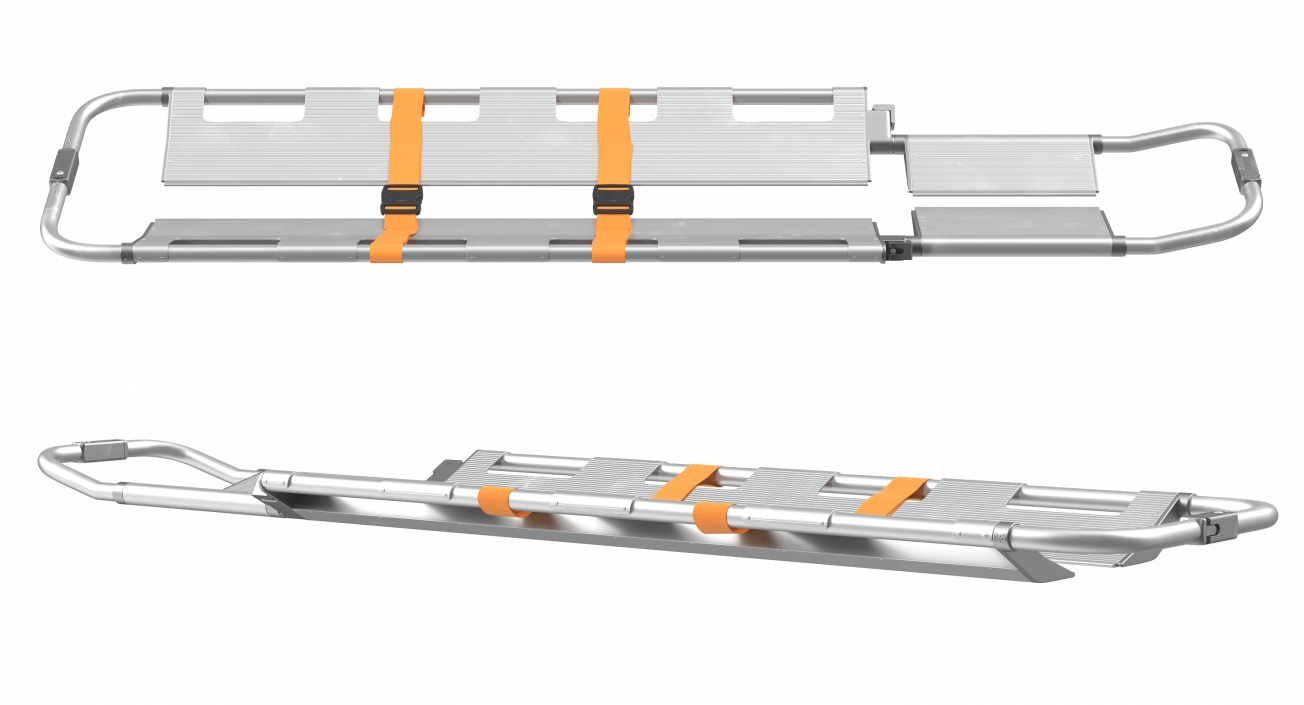 3D Aluminium Folding Scoop Stretcher model