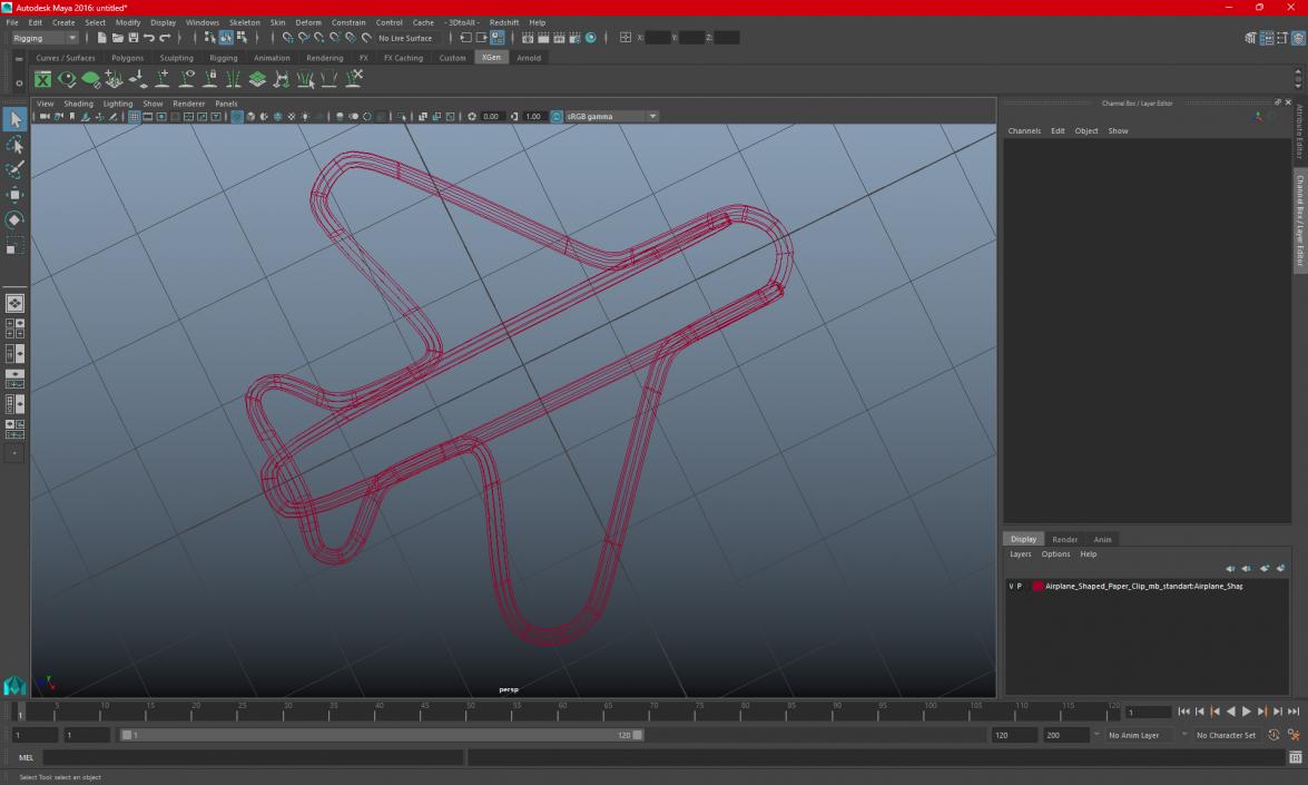 3D Plane Shaped Paper Clip model