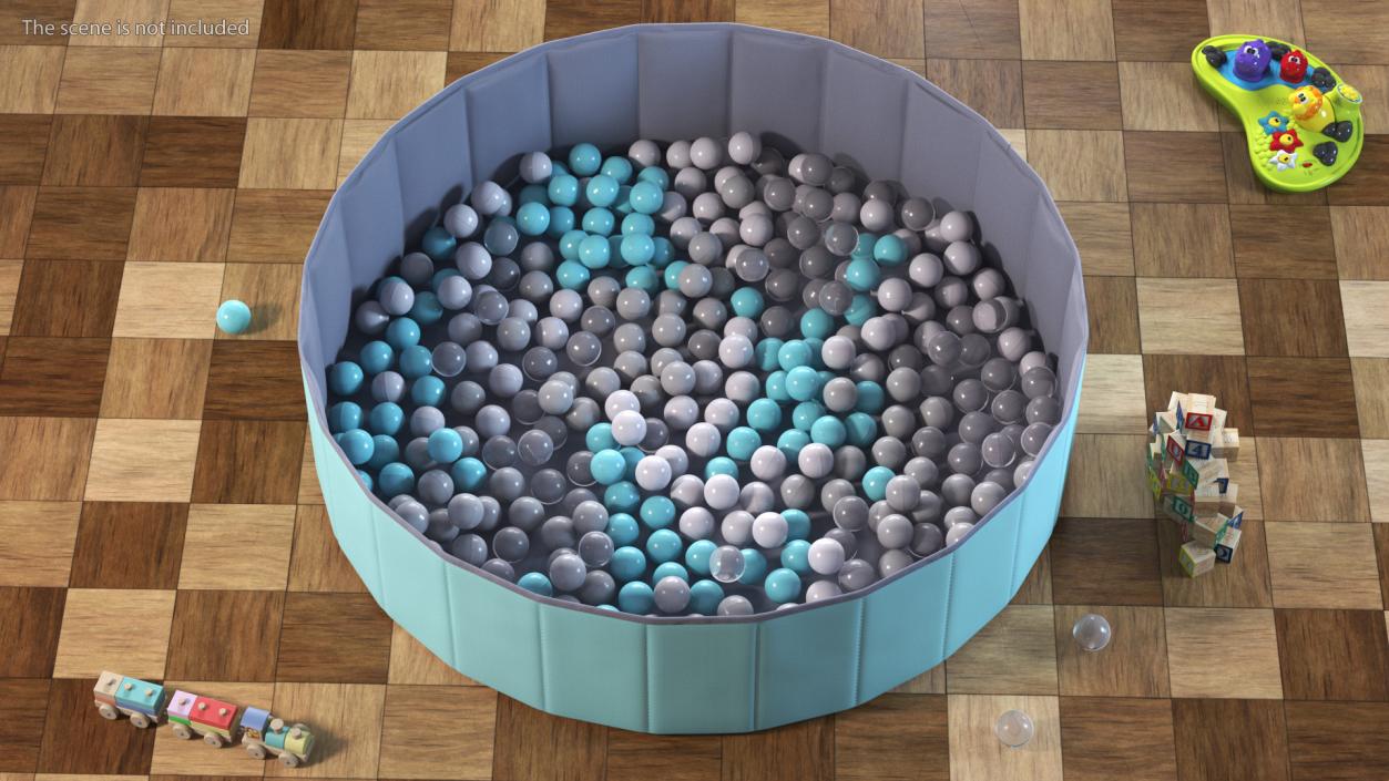 3D Foldable Dry Pool Blue Large model