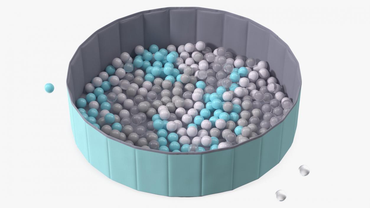 3D Foldable Dry Pool Blue Large model