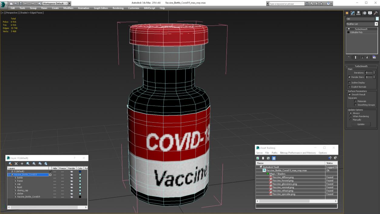 Vaccine Bottle Covid19 3D