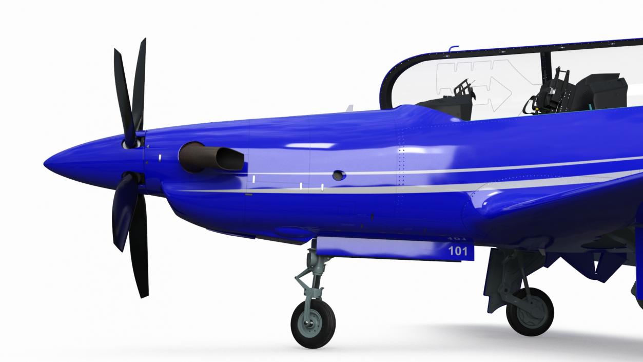 3D Training Aircraft Blue Rigged for Maya model