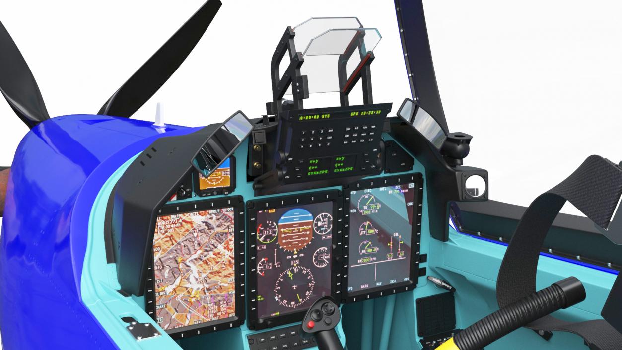 3D Training Aircraft Blue Rigged for Maya model