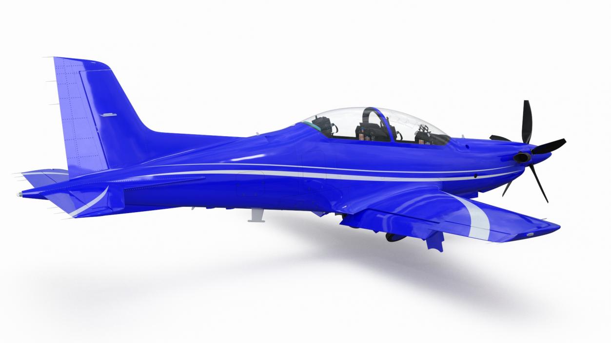 3D Training Aircraft Blue Rigged for Maya model