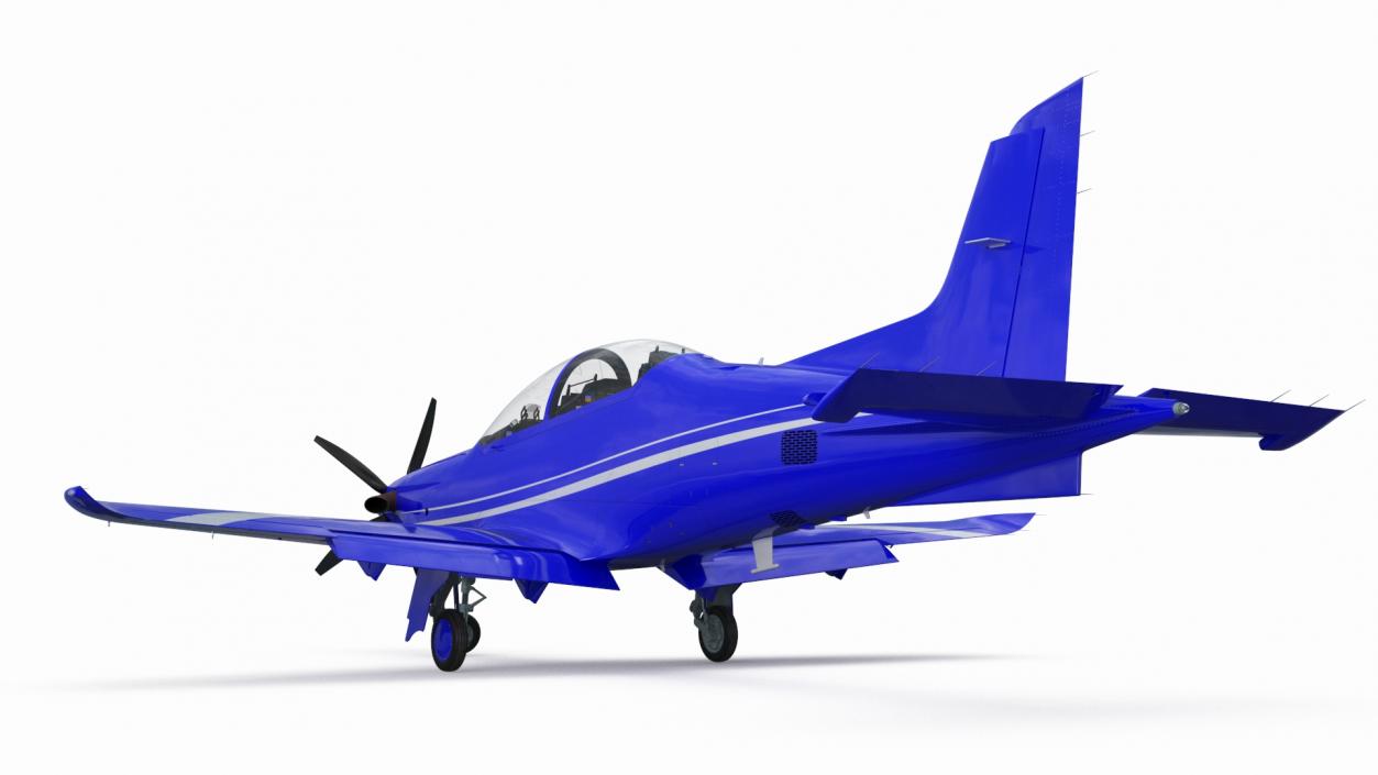 3D Training Aircraft Blue Rigged for Maya model