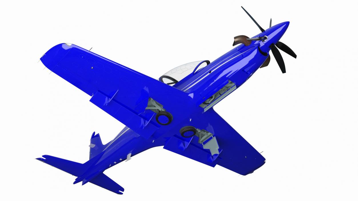 3D Training Aircraft Blue Rigged for Maya model