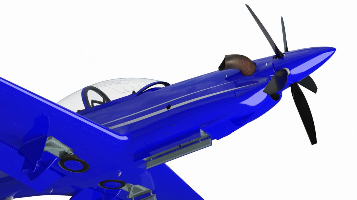 3D Training Aircraft Blue Rigged for Maya model