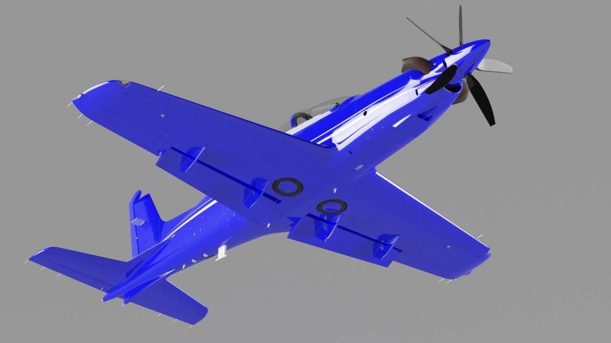 3D Training Aircraft Blue Rigged for Maya model