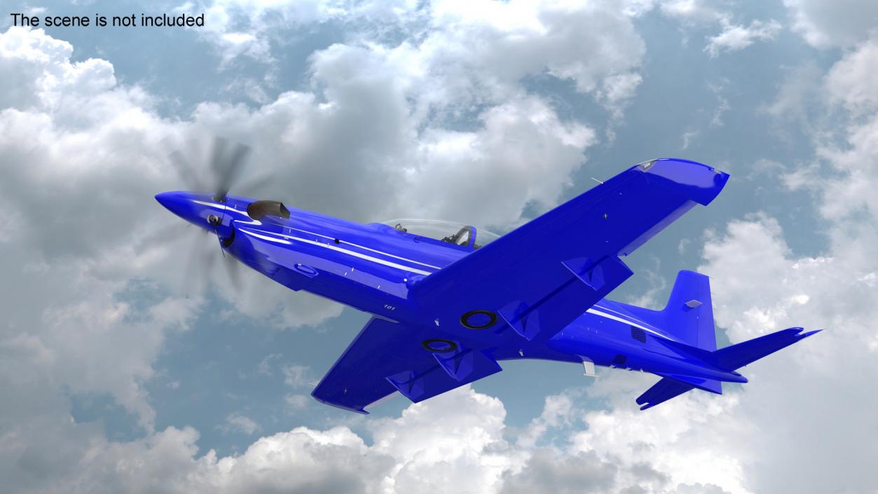 3D Training Aircraft Blue Rigged for Maya model