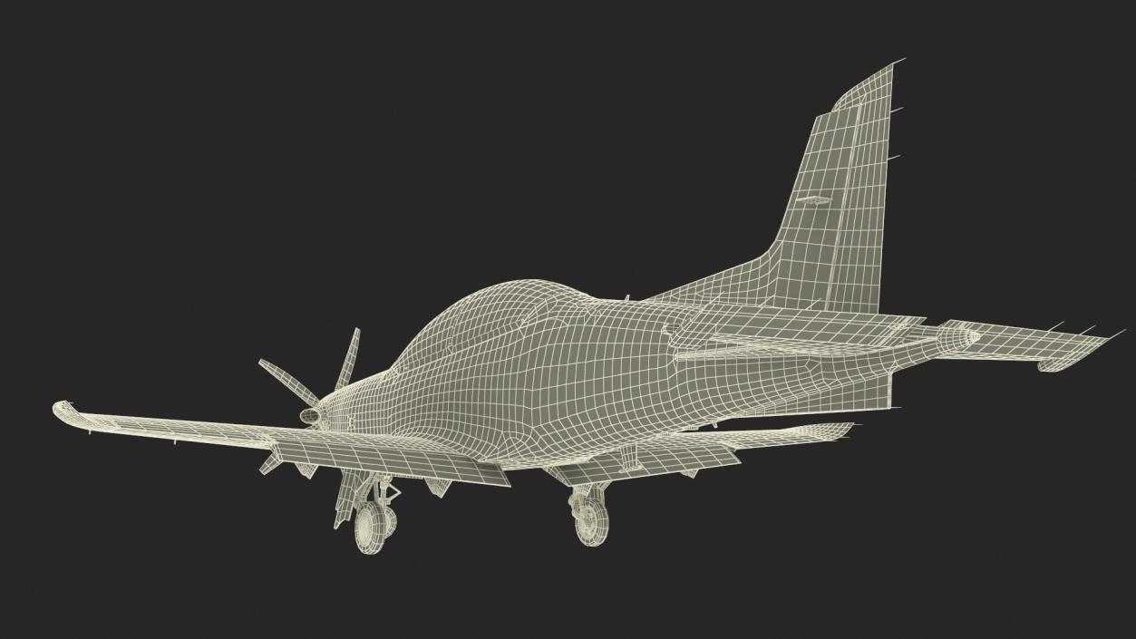 3D Training Aircraft Blue Rigged for Maya model