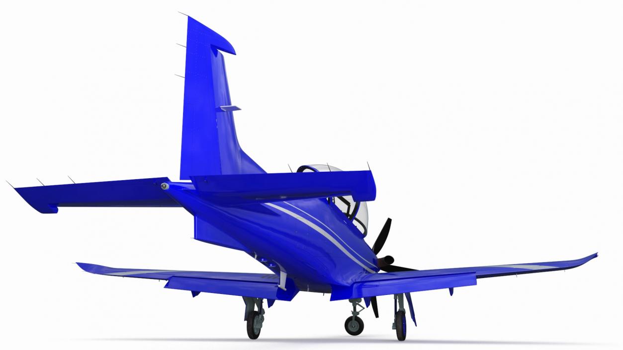 3D Training Aircraft Blue Rigged for Maya model