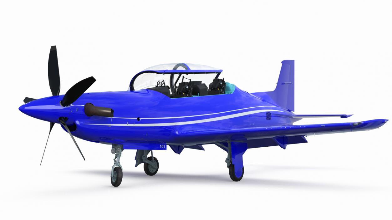 3D Training Aircraft Blue Rigged for Maya model