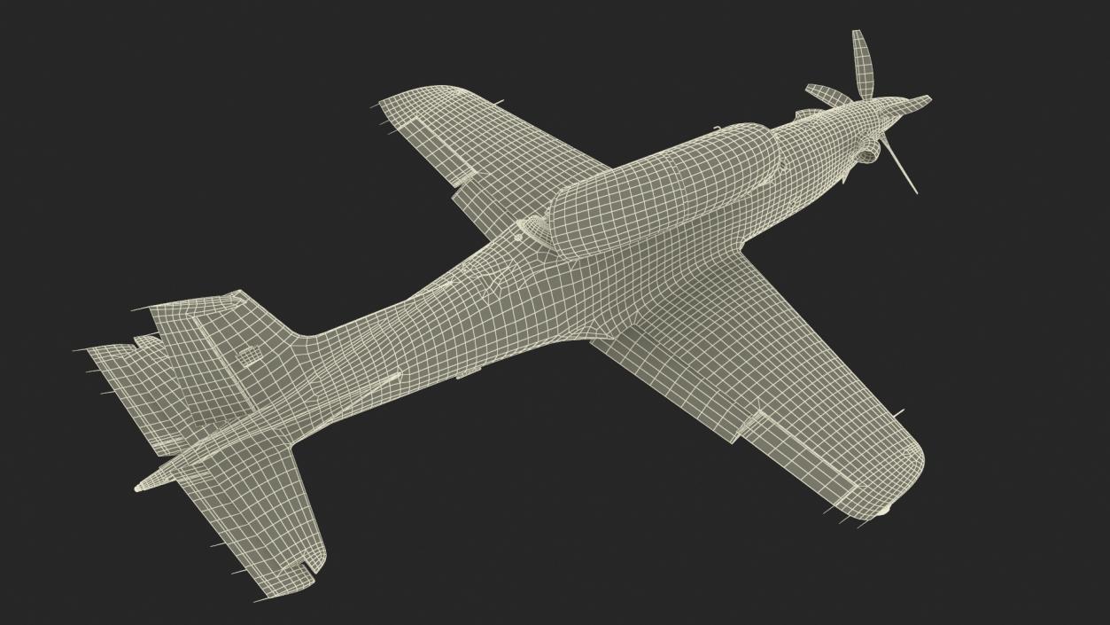 3D Training Aircraft Blue Rigged for Maya model