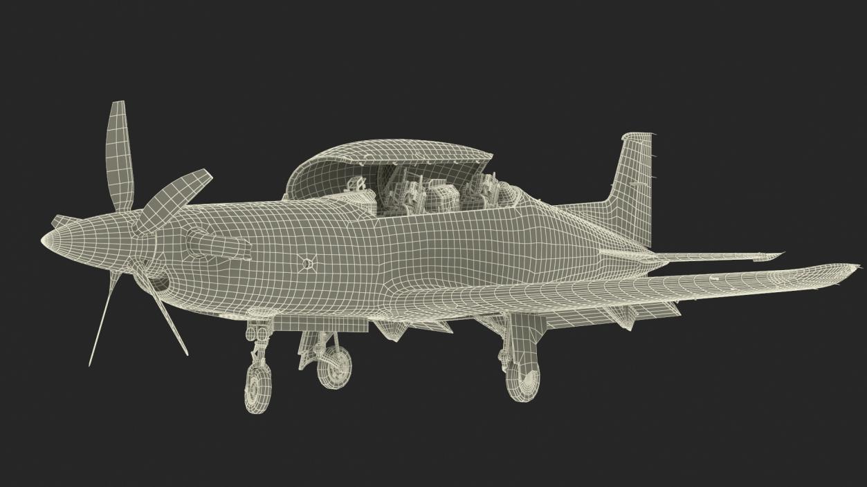 3D Training Aircraft Blue Rigged for Maya model