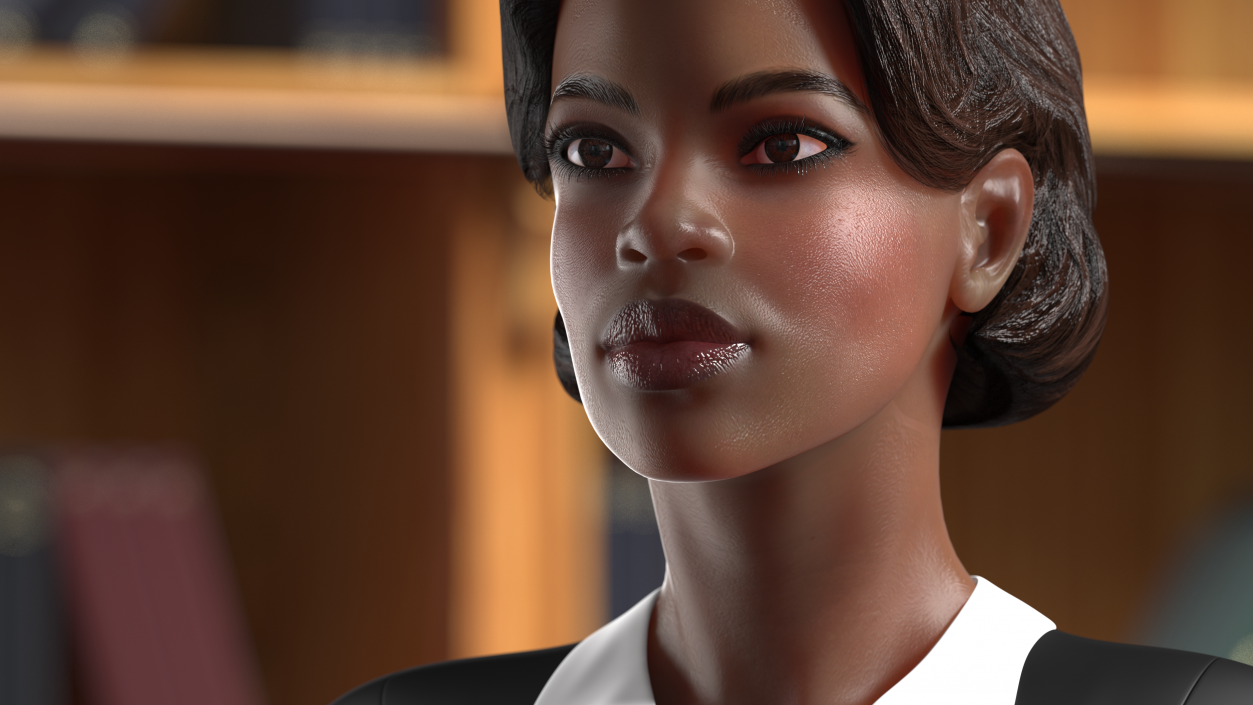 Dark Skin Judge Woman Neutral Pose 3D model