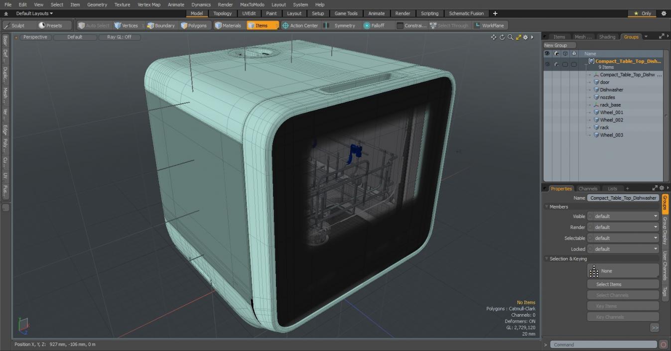 3D Compact Table Top Dishwasher model