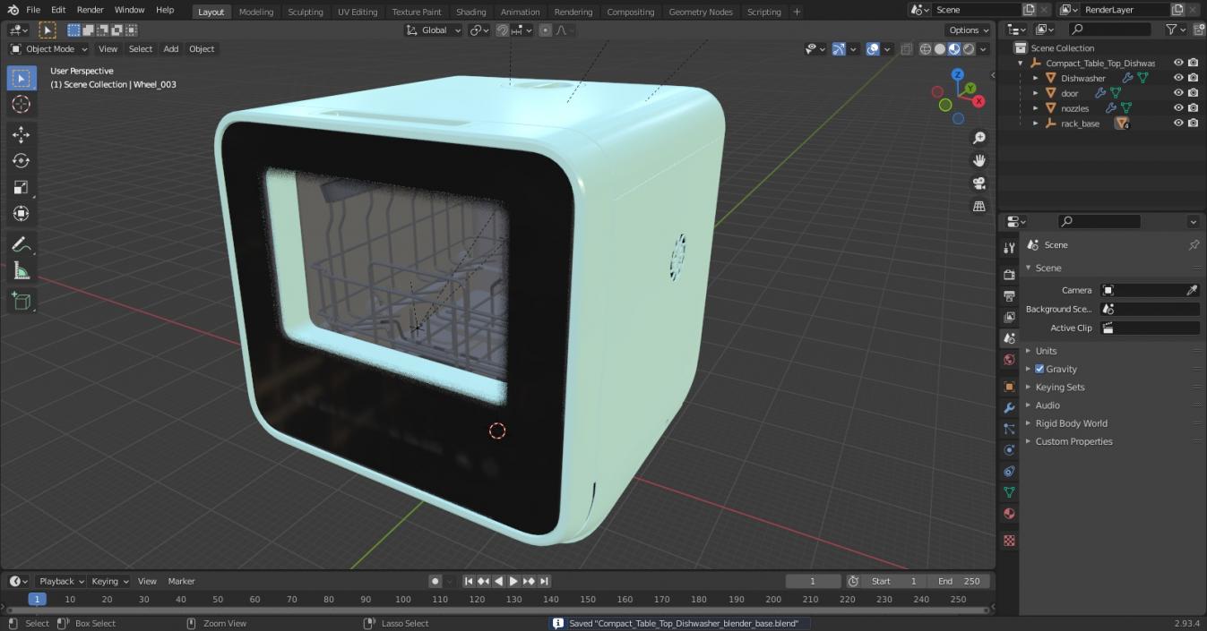 3D Compact Table Top Dishwasher model