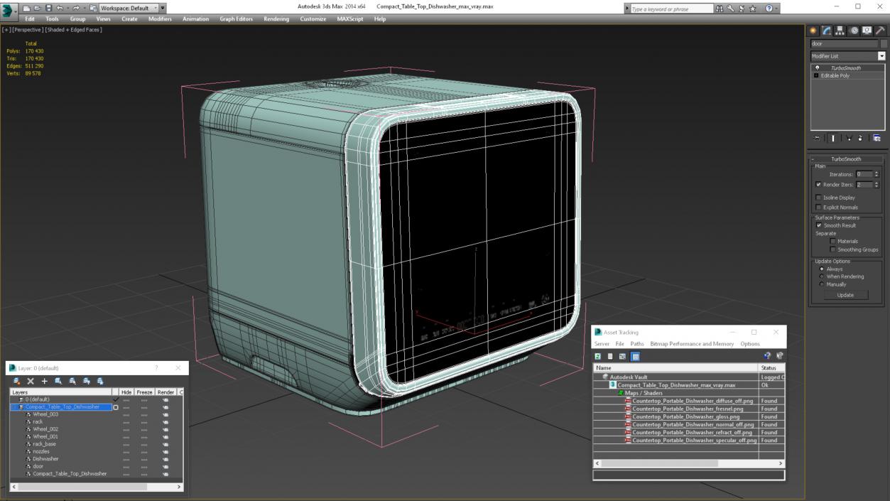 3D Compact Table Top Dishwasher model