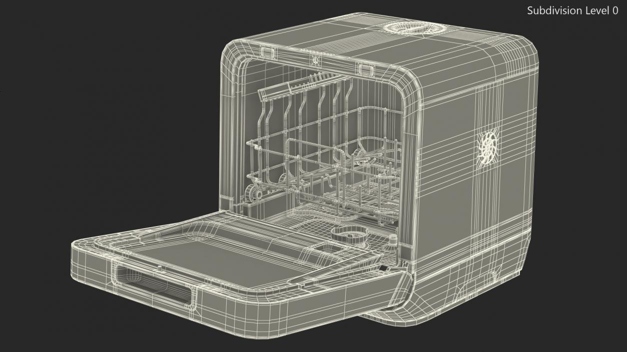 3D Compact Table Top Dishwasher model