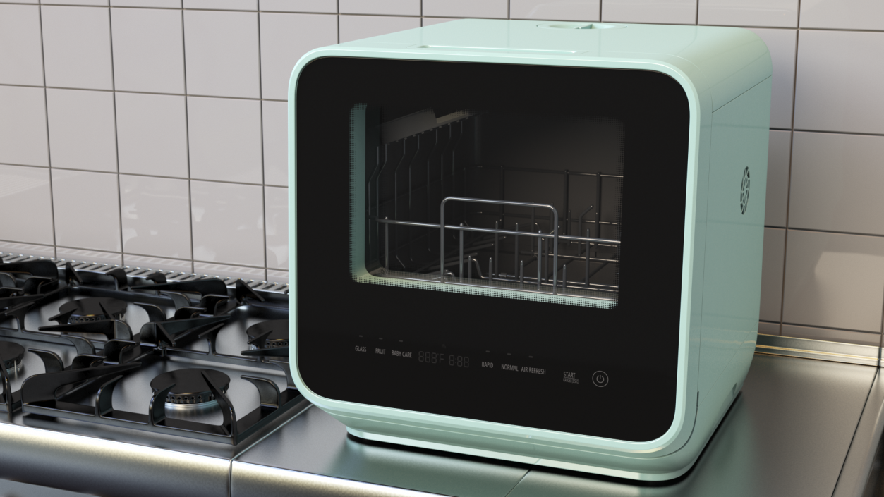 3D Compact Table Top Dishwasher model