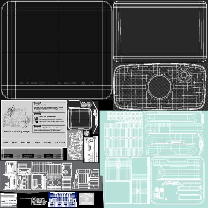 3D Compact Table Top Dishwasher model